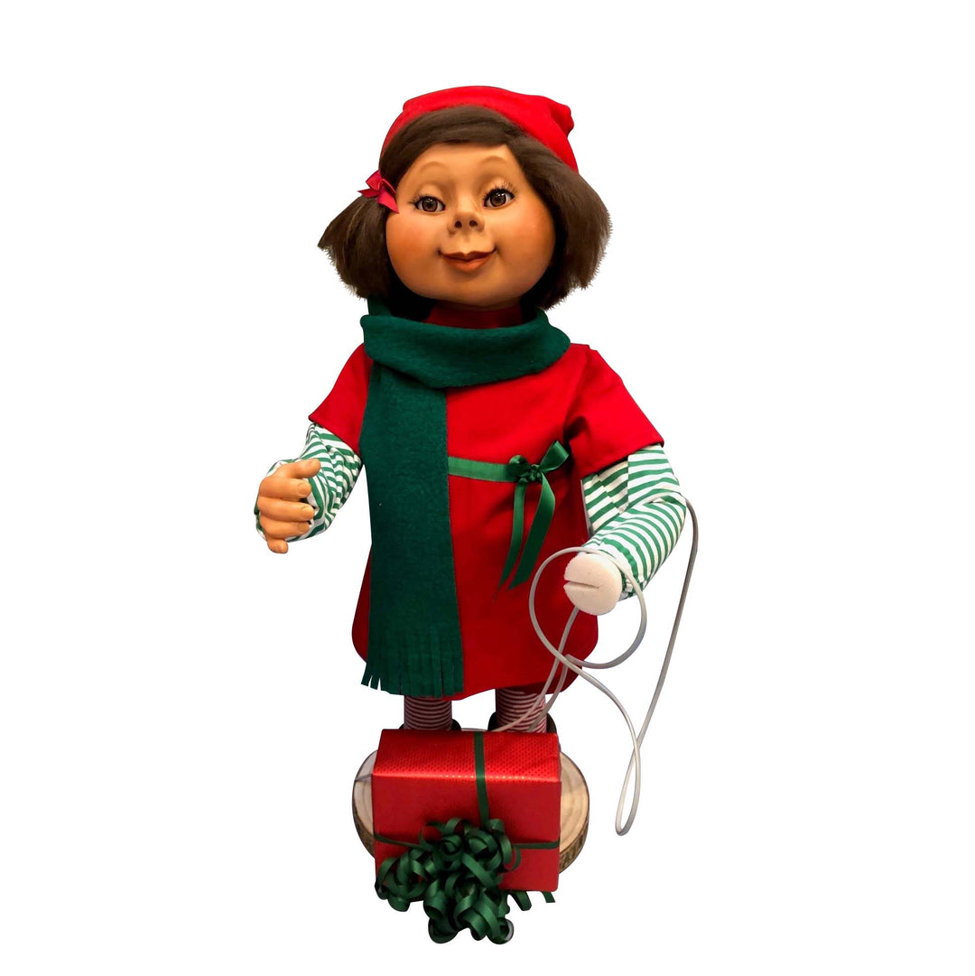 Girl santa with present