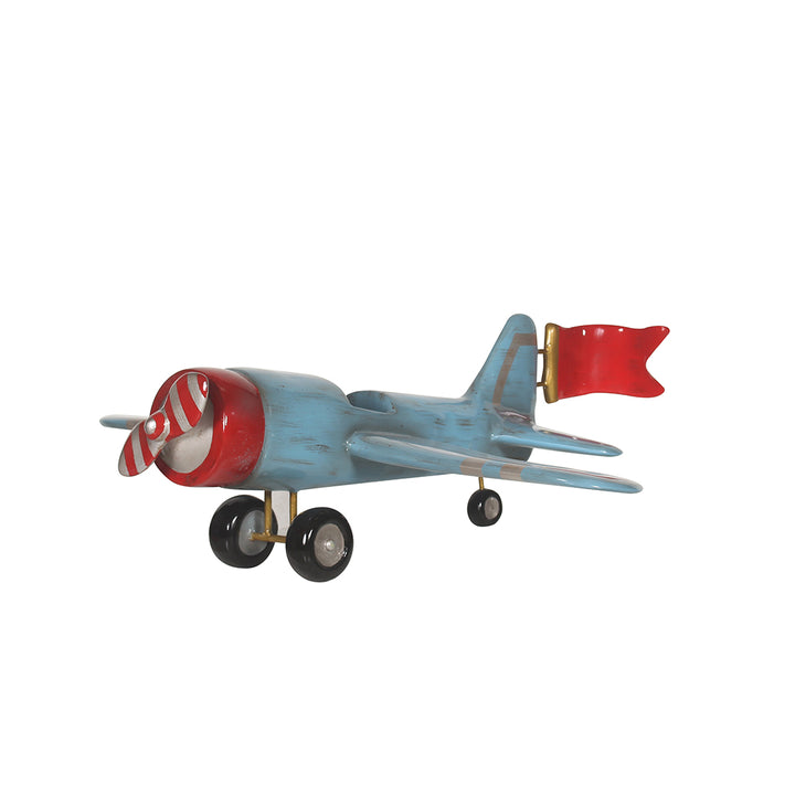 14-inch Blue Vintage Airplane Statue
