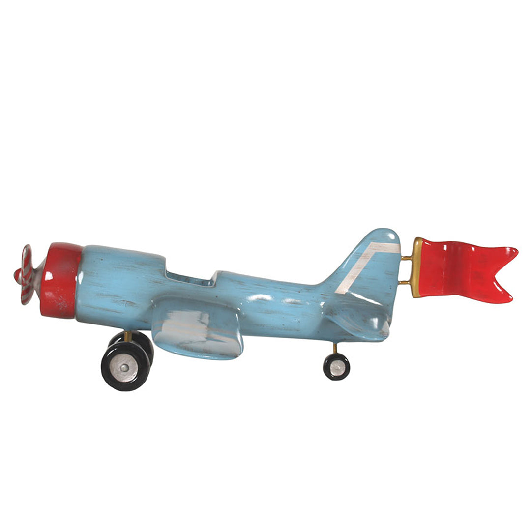 14-inch Blue Vintage Airplane Statue