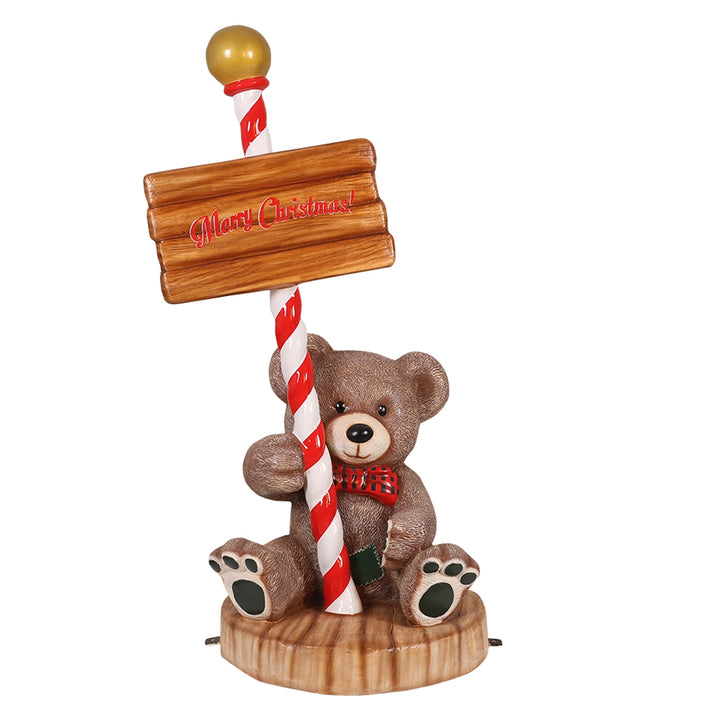 Teddy Bear With Merry Christmas Sign