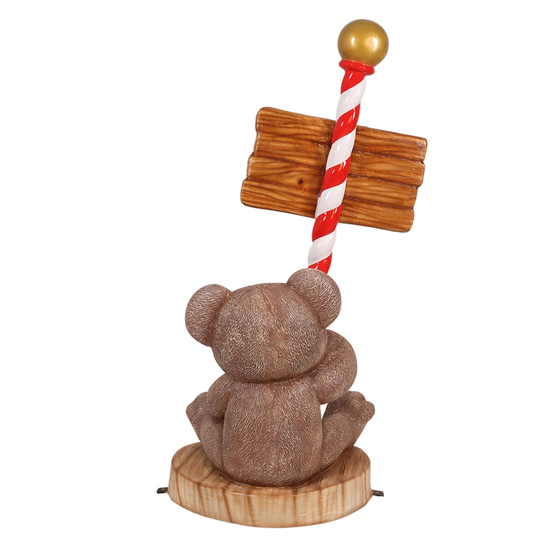 Teddy Bear With Merry Christmas Sign