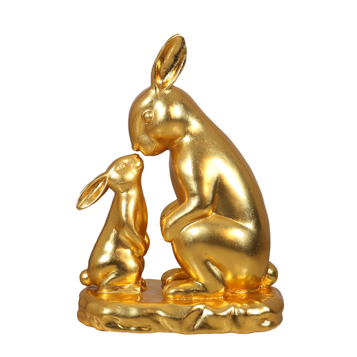 Easter Bunny Mom & Baby Statue