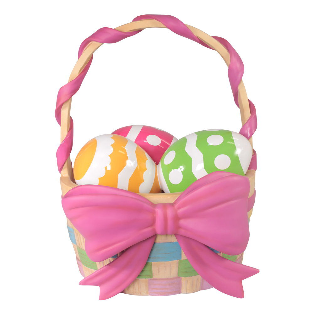 colorful easter egg basket front view