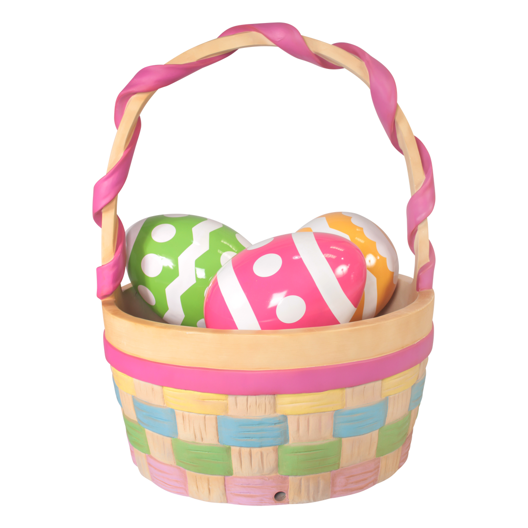 colorful easter egg basket back view