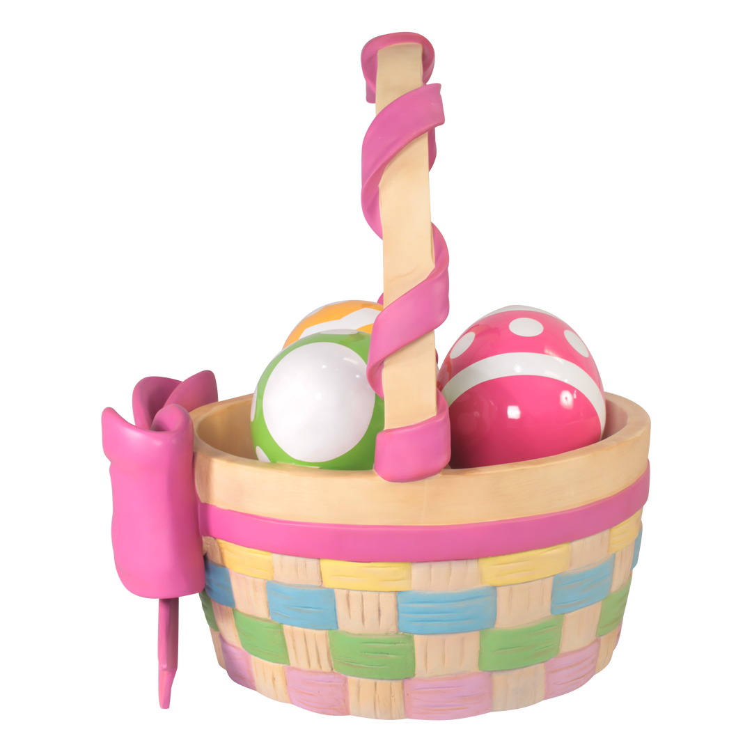 colorful easter egg basket side view