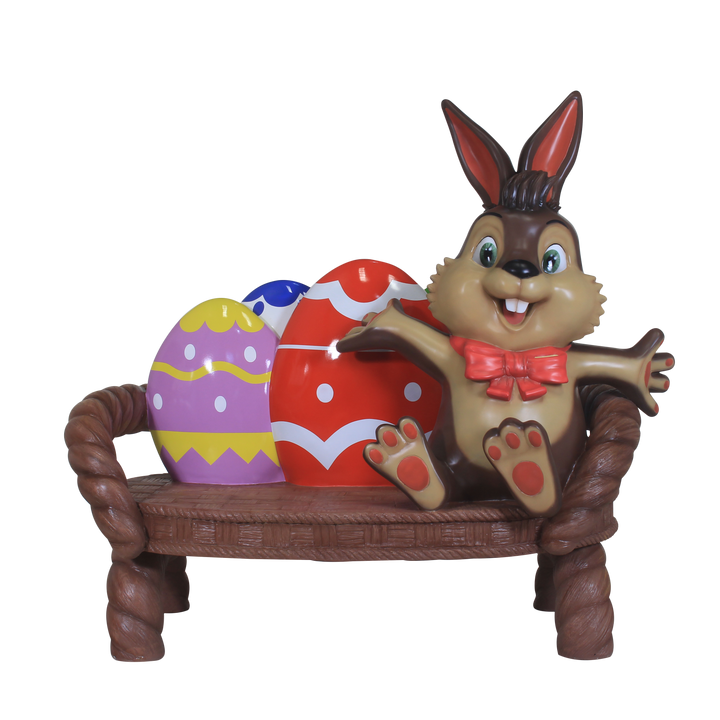 Easter Egg Bench with Easter Bunny