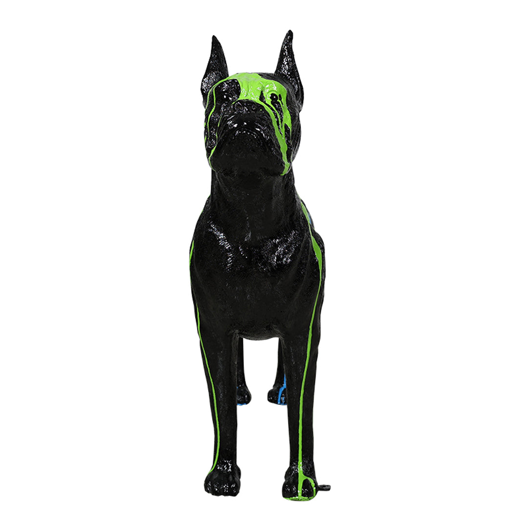Boxer (All Black with Running Neon Paint of Blue, Green, + Pink)