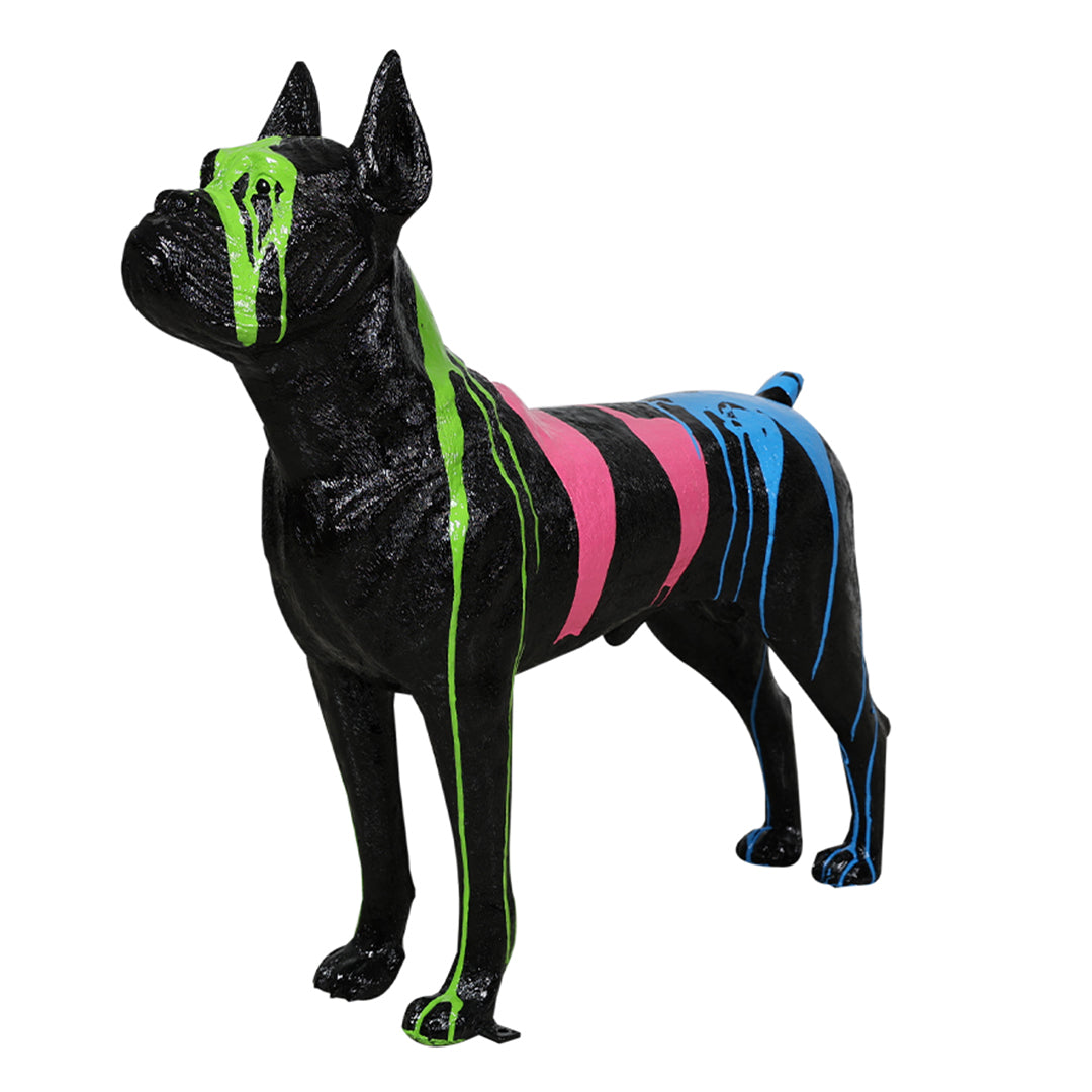 Boxer (All Black with Running Neon Paint of Blue, Green, + Pink)