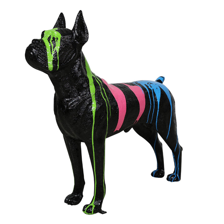 Boxer (All Black with Running Neon Paint of Blue, Green, + Pink)