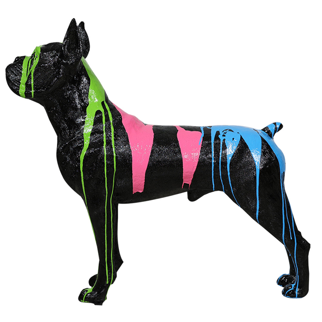 Boxer (All Black with Running Neon Paint of Blue, Green, + Pink)