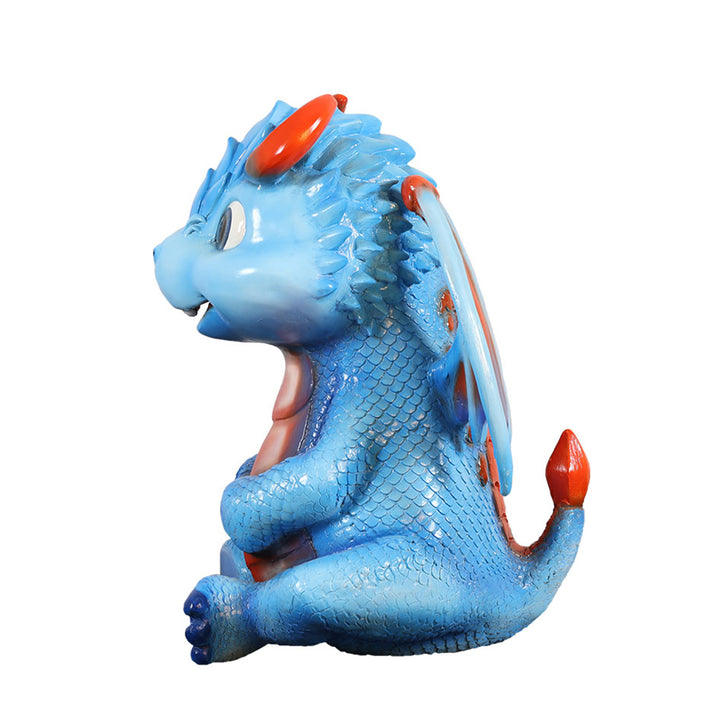 blue dragon statue for halloween side view