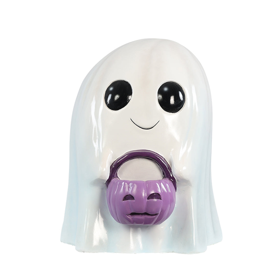 ghost figurine with bucket halloween display
