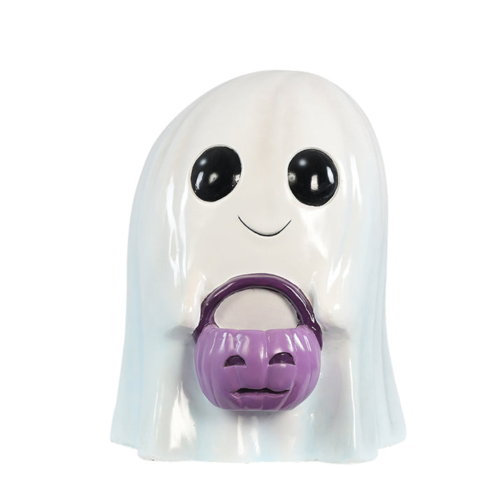 ghost figurine with bucket halloween display