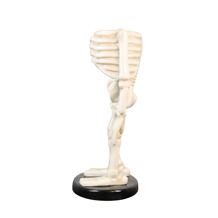 skeleton statue halloween yard decor sideview