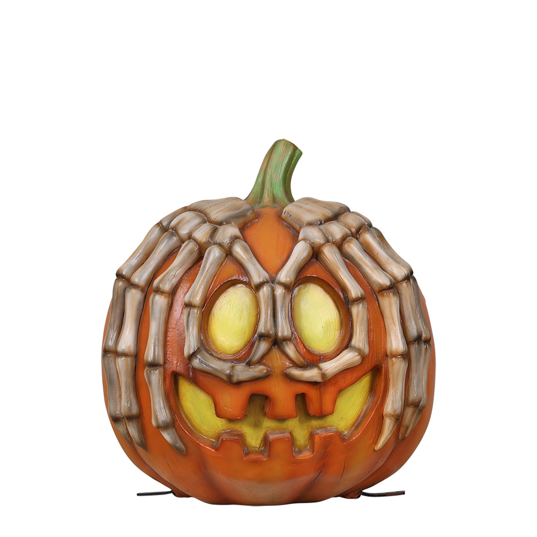 PUMPKIN WITH SKELETON HANDS