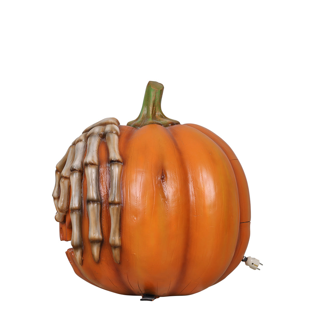 PUMPKIN WITH SKELETON HANDS