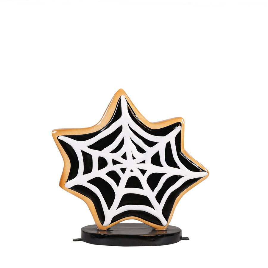 halloween decor spider web cookie front view