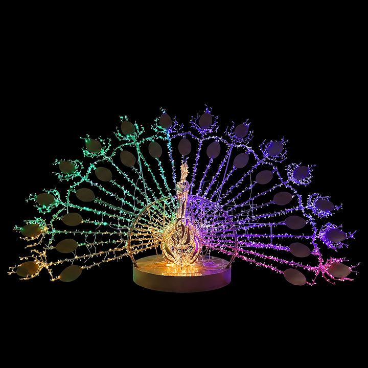 Peacock With Colorful Light