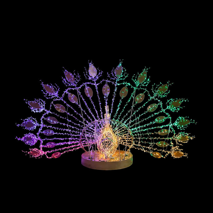 Peacock With Colorful Light
