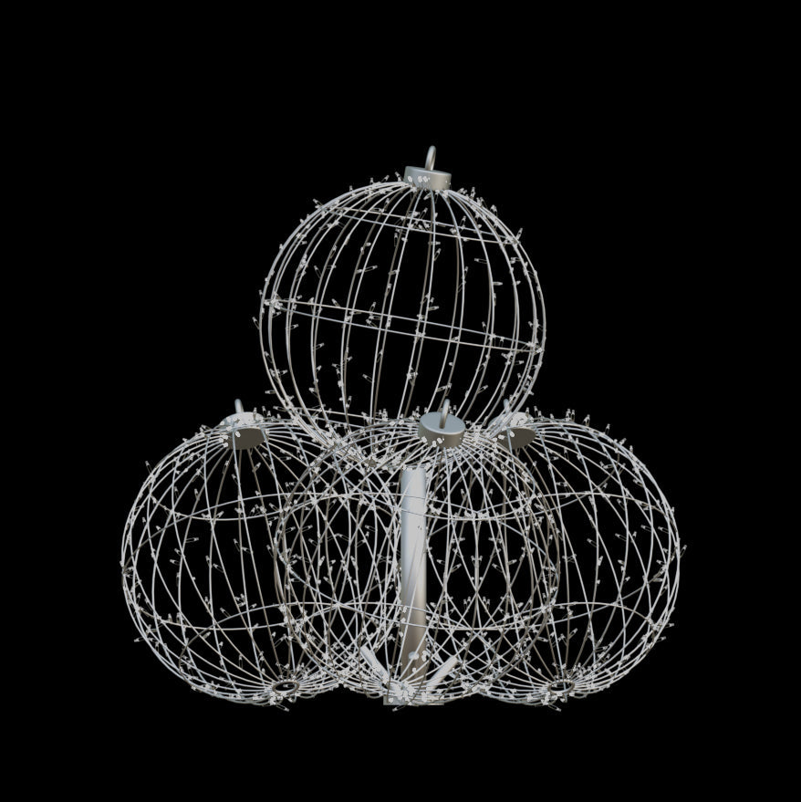 Illuminated Christmas Ball Stack
