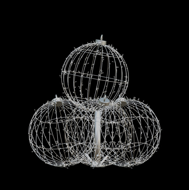 Illuminated Christmas Ball Stack