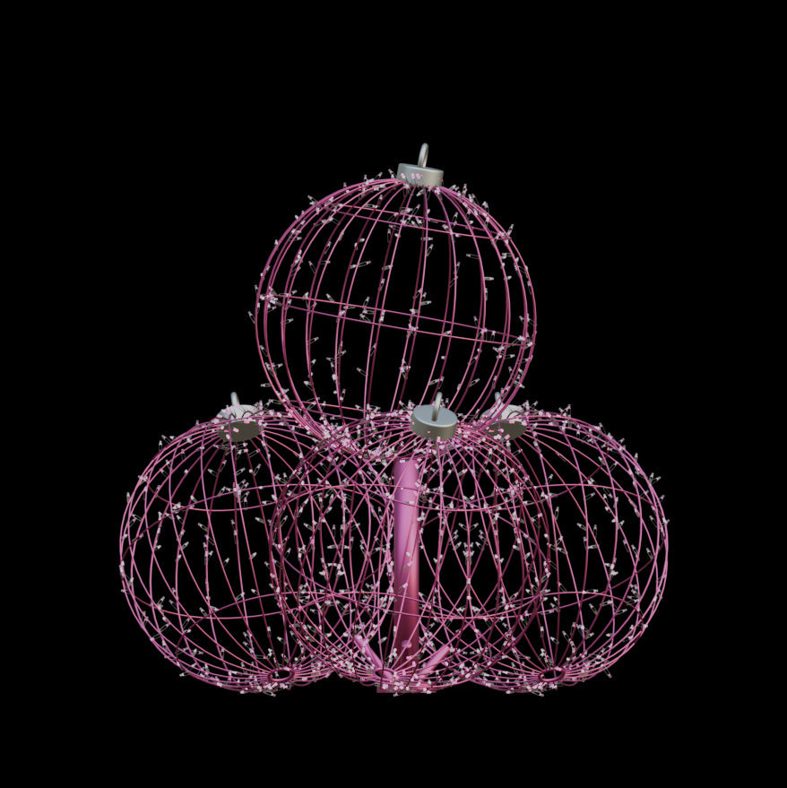Illuminated Christmas Ball Stack