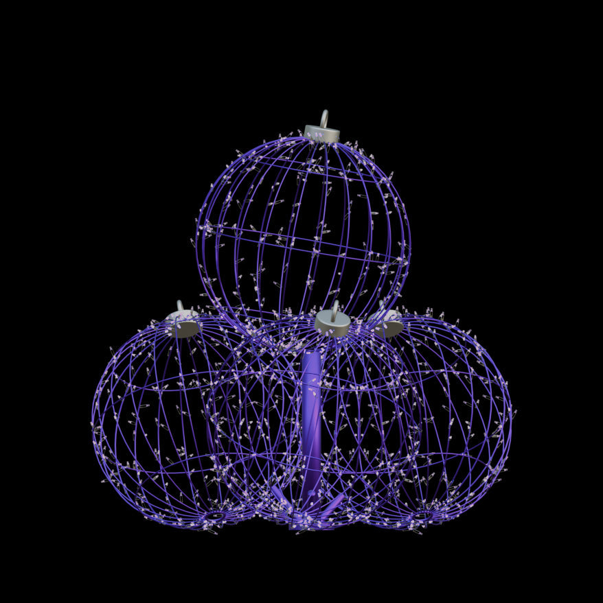 Illuminated Christmas Ball Stack