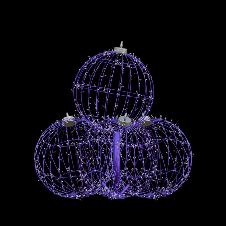 Illuminated Christmas Ball Stack
