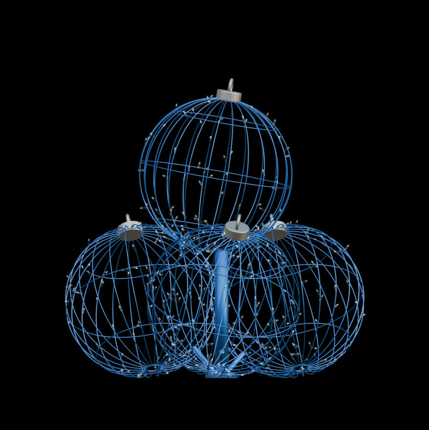 Illuminated Christmas Ball Stack