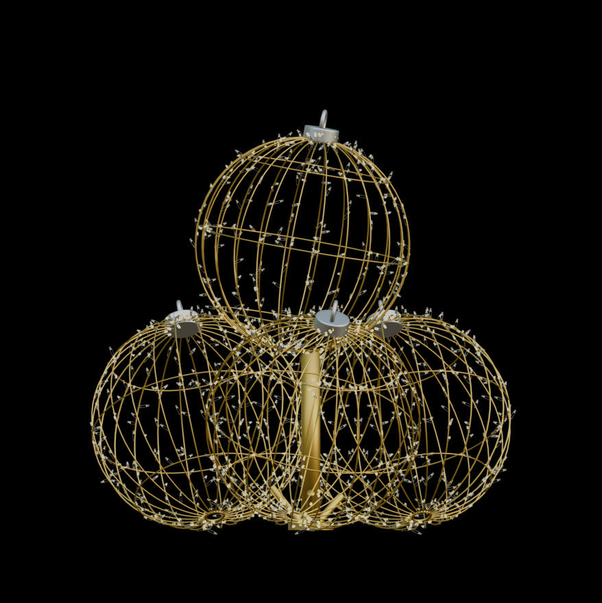 Illuminated Christmas Ball Stack