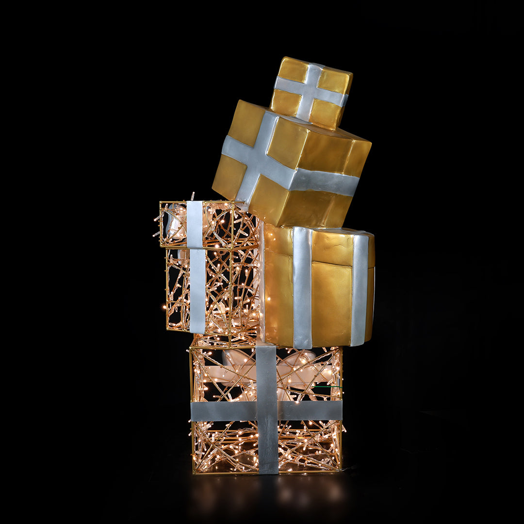 Christmas Gift Stack Large - Warm White