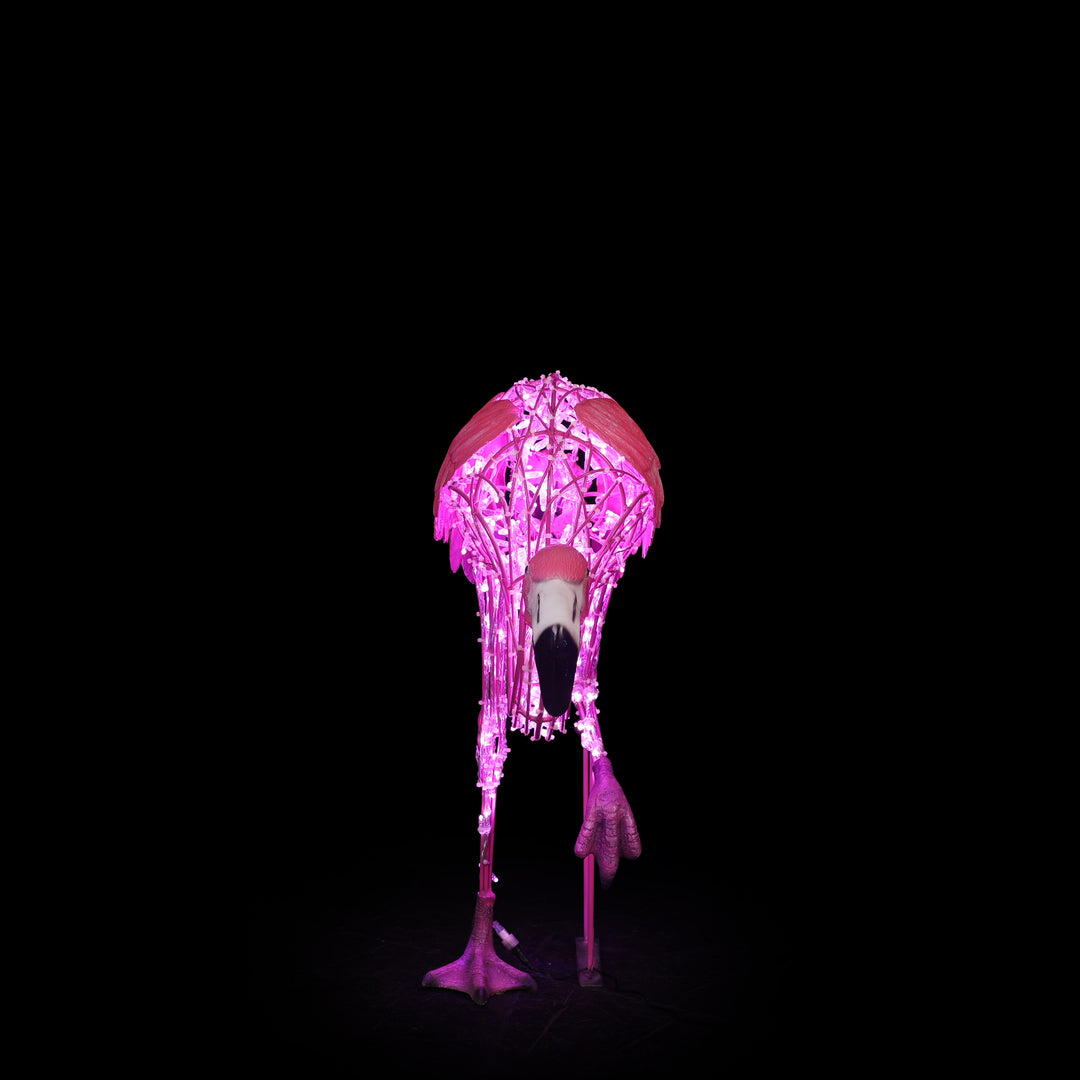 Flamingo Standing on one leg - Pink - Floor standing