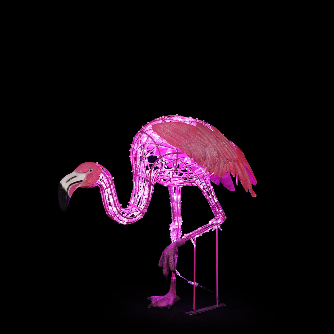 Flamingo Standing on one leg - Pink - Floor standing