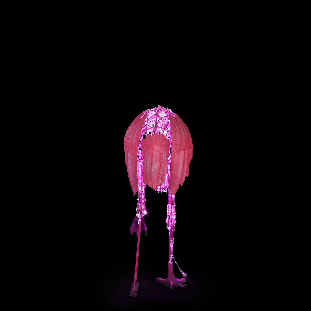 Flamingo Standing on one leg - Pink - Floor standing