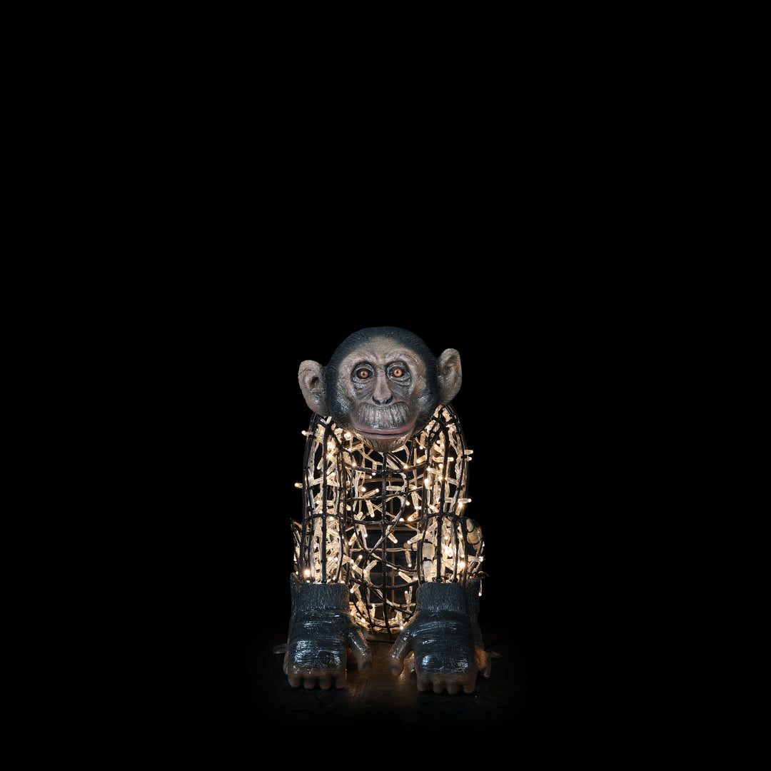 Illuminated Monkey Baby Statue