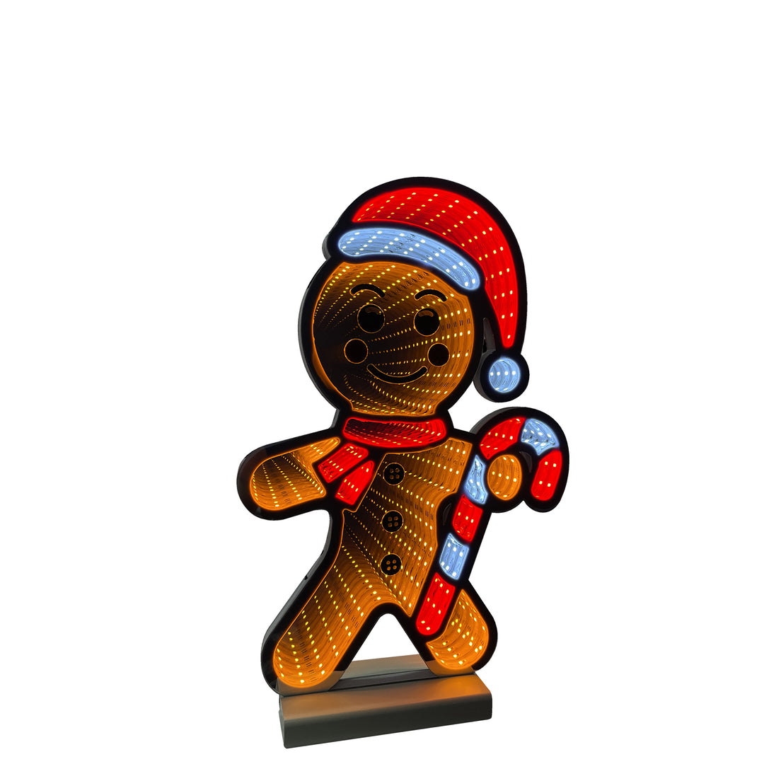 Infinity Christmas Gingerbread Man With Wooden Base (40cm or 60cm)