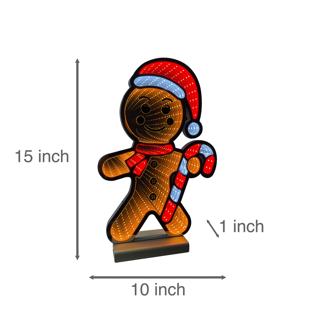 Infinity Christmas Gingerbread Man With Wooden Base (40cm or 60cm)