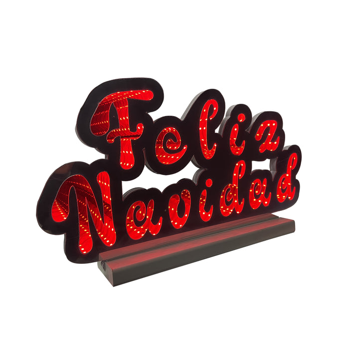40cm Infinity Feliz Navidad Letters With Wooden Base