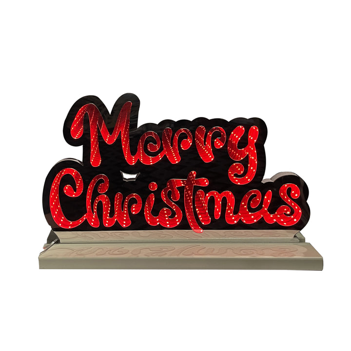40Cm Infinity Merry Christmas Letters With Wooden Base