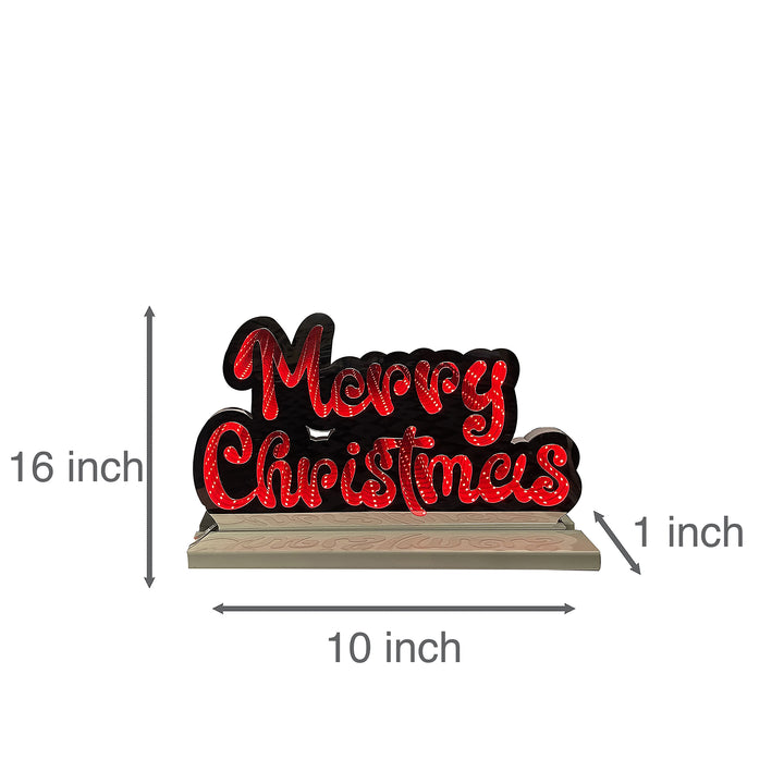 40Cm Infinity Merry Christmas Letters With Wooden Base