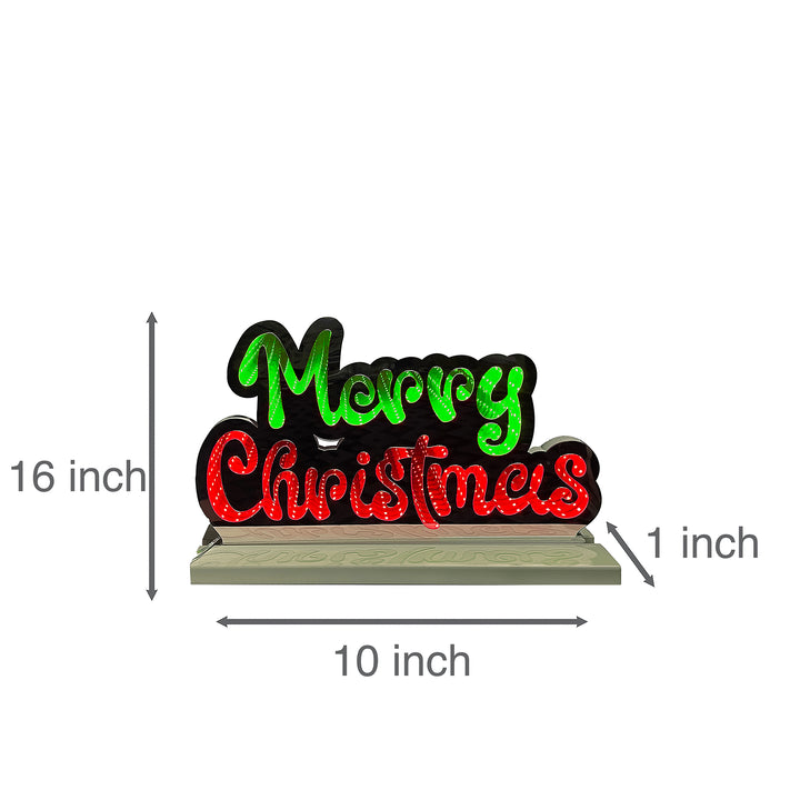 40Cm Infinity Merry Christmas Letters With Wooden Base