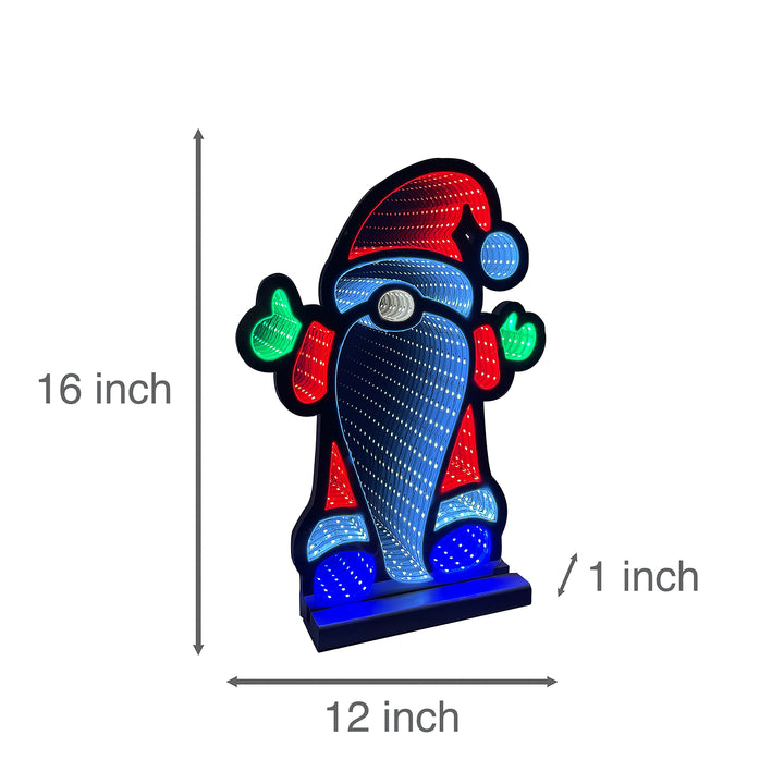 40cm Infinity Standing Gnome With Wooden Base