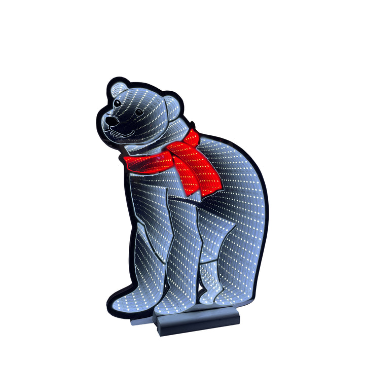 42cm Infinity Light Polar Bear With Wooden Base