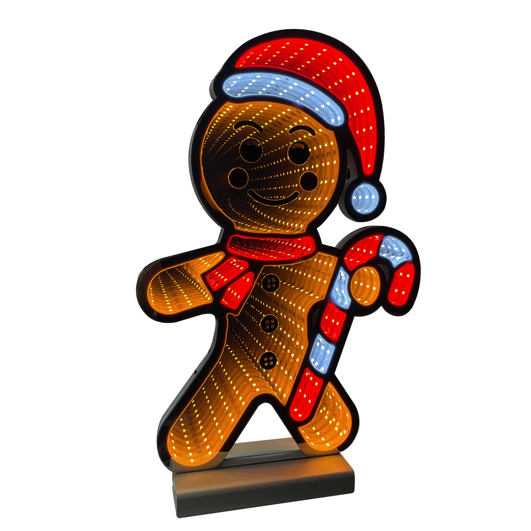 Infinity Christmas Gingerbread Man With Wooden Base (40cm or 60cm)