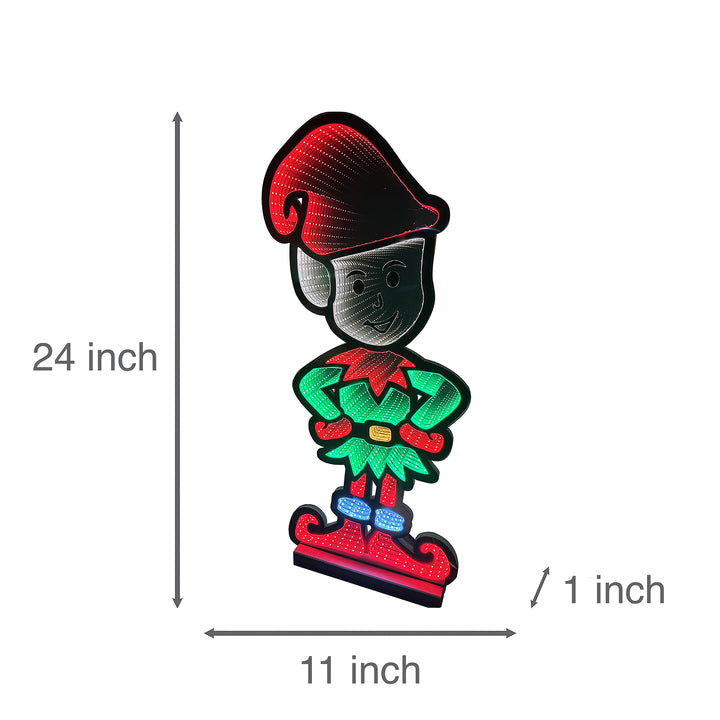 60cm Infinity Standing Elf With Wooden Base