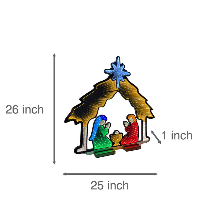 65cm Infinity Nativity With Wooden Base