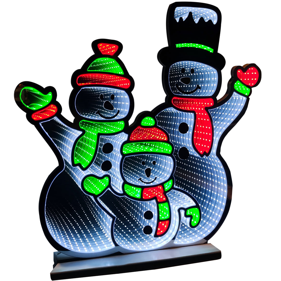 65cm Infinity Standing Snowmen With Wooden Base