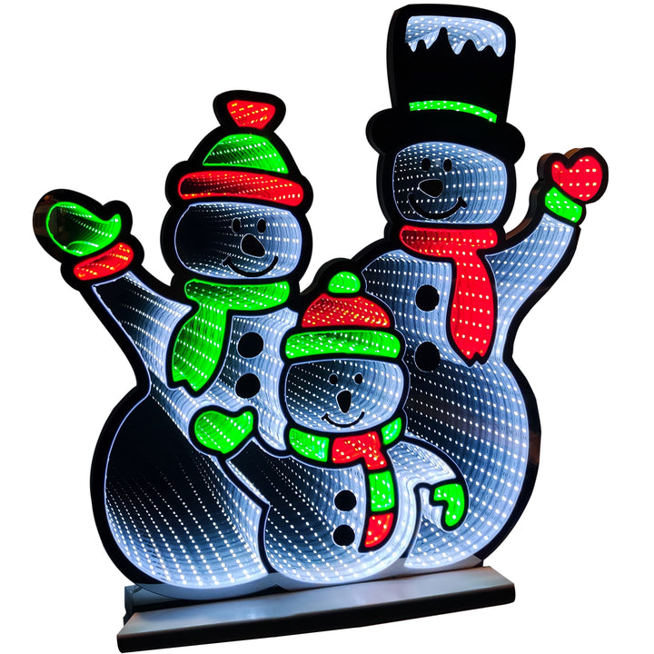 65cm Infinity Standing Snowmen With Wooden Base
