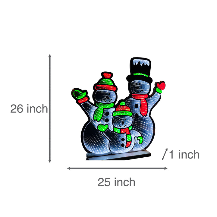 65cm Infinity Standing Snowmen With Wooden Base