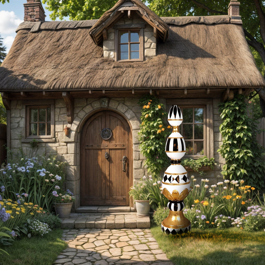 Black & White or Festive-Colored Easter Finial - 6.5ft Tall